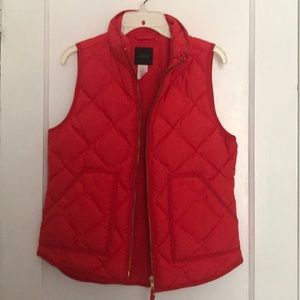 Red J Crew puffer vest